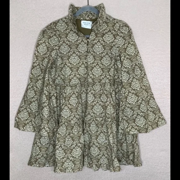 NEW Tuckernuck Russell Mini Dress Women’s XS Printed Moss Green Hyacinth House - Picture 2 of 11